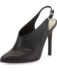 Pour La Victoire Zen Point-Toe Leather Slingback Bootie - Lyst
