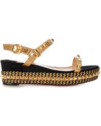 Christian Louboutin Cataclou Studded Flatform Sandals - Lyst