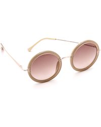 The Row Mod Round Sunglasses - Mint/Grey - Lyst