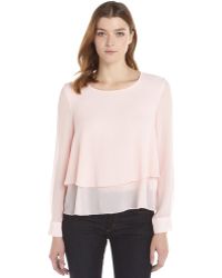 pink crepe blouse