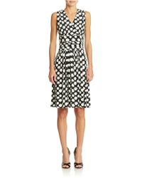 Eliza J Geo Print Ruched Dress - Lyst