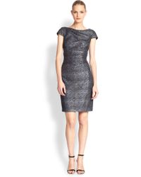 Kay Unger Cap-Sleeve Metallic Dress - Lyst