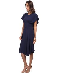 Zac Posen Satin Back Crepe Dress - Lyst