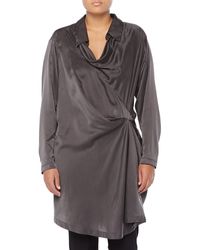 Donna Karan New York Long-Sleeve Draped Cowl-Neck Tunic - Lyst