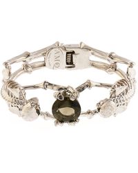 Alexander McQueen Double-Skeleton Crystal Bracelet - Lyst