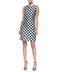 Michael Kors Houndstooth Jersey Dress - Lyst