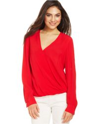 Karen Kane Crossover Shirt-Tail Top - Lyst