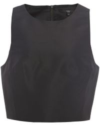 black structured crop top