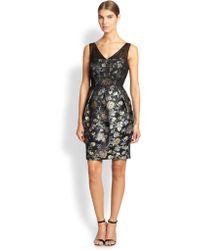 Kay Unger Floral Jacquard Dress - Lyst