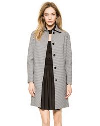 Carven Gingham Coat - Black - Lyst