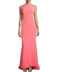 J. Mendel Halter Matte Crepe Gown - Lyst