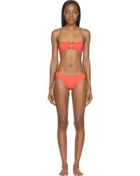 Proenza Schouler Crimson Barbell Bandeau Two_Piece Bikini - Lyst