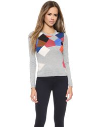 Diane von Furstenberg Florencia Sweater - Light Grey Melange - Lyst
