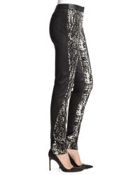 Diane Von Furstenberg Dorothy Leather Combo Pants in Black | Lyst