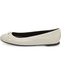 Balenciaga Studded Leather Ballerina Flat - Lyst