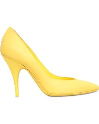 Semilla 100mm Patent Pointed Toe Pumps In Yellow 