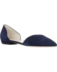 Giorgio Armani Suede D'Orsay Flats - Lyst