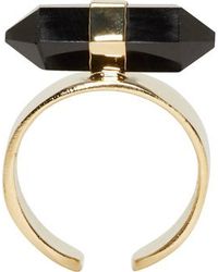 Isabel Marant Black Crystal And Gold Santa Ring - Lyst