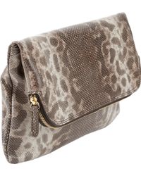 Zagliani Karung Foldover Zip Clutch - Lyst