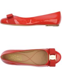 salvatore ferragamo red ballet flats
