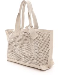 Pedro Garcia Perforated Tote - Stone - Lyst