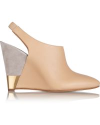 Chloé Wedge Leather Pumps - Lyst