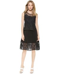 Milly Coupe Overlay Dress - Black - Lyst