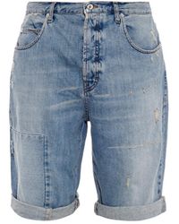 McQ by Alexander McQueen Distressed Denim Shorts - Lyst