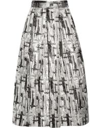 Lulu & Co Metallic Jacquard Midi Skirt - Lyst