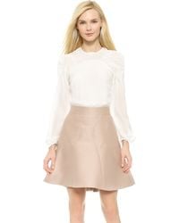 Zac Posen Long Sleeve Blouse - Magnolia - Lyst