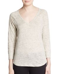 Joie Corentine Linen V-Neck Tee - Lyst