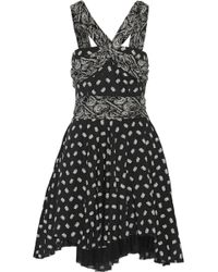 Balmain Asymmetric Printed Poplin Dress - Lyst