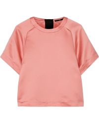 Tibi Lace-Up Satin Top - Lyst