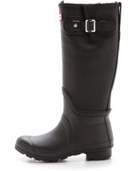 Hunter Original Shearling Tall Boots - Black - Lyst