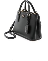 Tory Burch Robinson Micro Double Zip Satchel - Black - Lyst