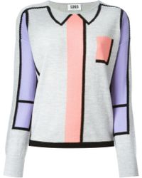 Sonia By Sonia Rykiel Trompe L'Oeil Wool And Cotton Sweater - Lyst