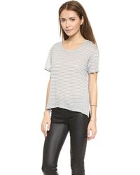 Enza Costa Porto Stripe Boy Tee - White/Grigio - Lyst