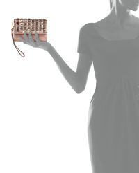 B Brian Atwood Tippy Metallic Crystal Wristlet Clutch Bag - Lyst
