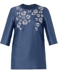 Gucci Embellished Mikado Blouse - Lyst