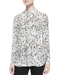 Haute Hippie Long-Sleeve Printed Silk Blouse - Lyst
