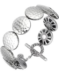 John Hardy Palu Silver Medium Round Disc Bracelet - Lyst
