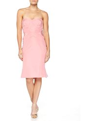 Zac Posen Strapless Cross-Seam Dress - Lyst