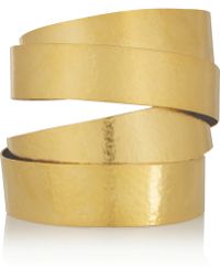 Herve Van Der Straeten Hammered Gold-Plated Cuff - Lyst