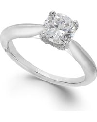 Marchesa Certified Diamond Solitaire Engagement Ring In 18K White Gold (1 Ct. T.W.) - Lyst