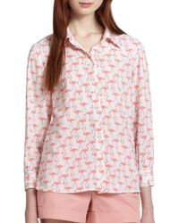 Alice + Olivia Willa Flamingo-Print Shirt - Lyst