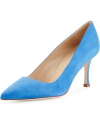 Manolo Blahnik BB Suede 70Mm Pump - Lyst