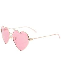 Gucci Gg S Heart Shaped Metal Sunglasses In Gray Lyst