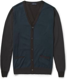 Lanvin Fineknit Cotton and Woolblend Cardigan - Lyst