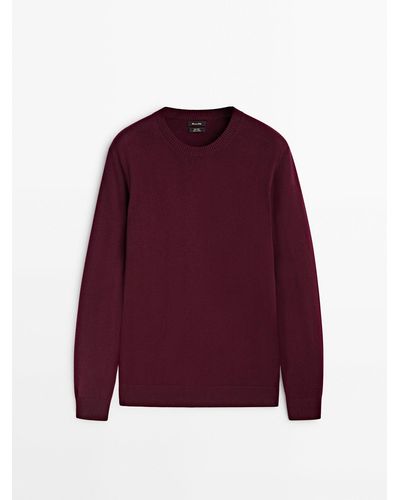 Red Massimo Dutti Sweaters And Knitwear For Men Lyst