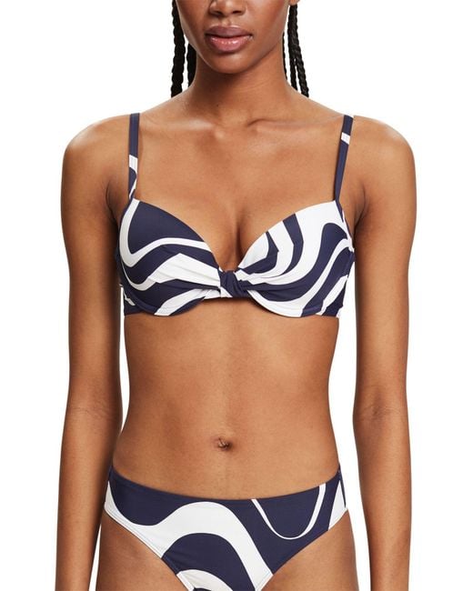 Esprit Wave Beach Rcs Pad Bra Bikini In Blue Lyst Uk